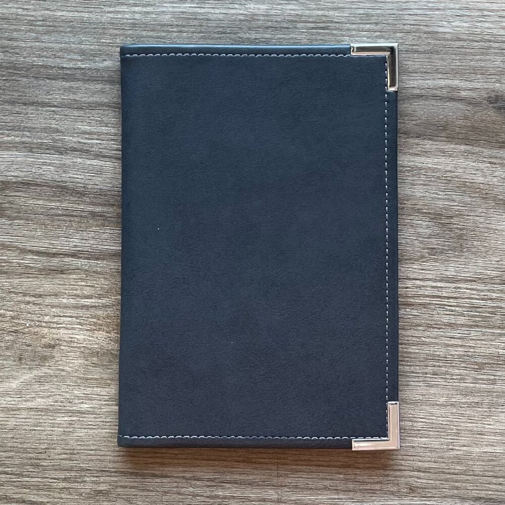 Vintage Hazel Black Faux Leather 6 x 9 Notepad Holder/Portfolio  EUC $11